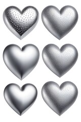 Wall Mural - silver hearts 
