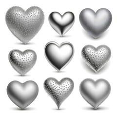 Wall Mural - silver hearts 