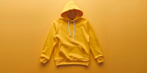 Wall Mural - A yellow hoodie is laying on a yellow background