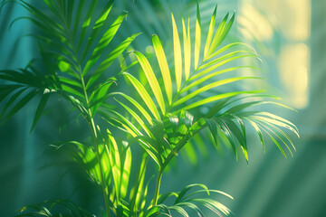 Poster - Aesthetically pleasing banner featuring a green palm, best in the world winner, close-up