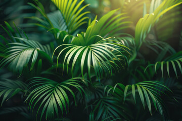 Poster - Aesthetically pleasing banner featuring a green palm, best in the world winner, close-up,