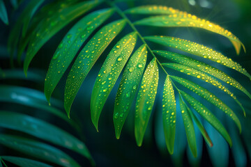 Poster - Close-up banner with green palm and world's best winner,