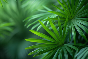 Wall Mural - Close-up banner with green palm and world's best winner,