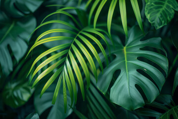 Poster - Banner with green palm, best winner in the world, close-up, aesthetically pleasing,