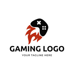 Poster - Game console and video games stick logo design template logo.