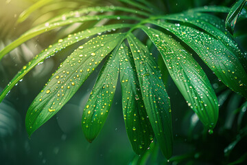 Poster - Banner with green palm and world's best winner, close-up, aesthetically pleasing,