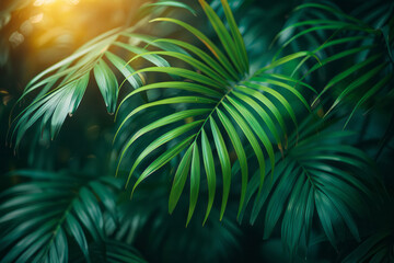 Poster - Aesthetically pleasing close-up banner with green palm, world's best winner,