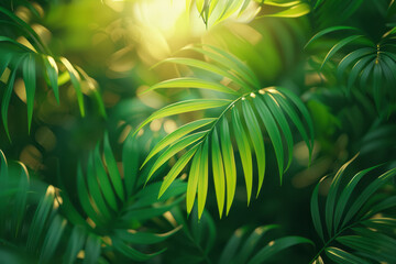 Poster - Aesthetically pleasing close-up banner with green palm, world's best winner,