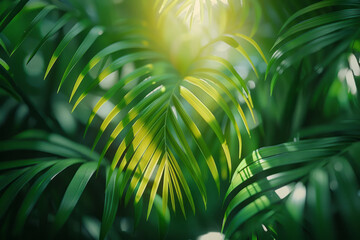 Poster - Aesthetically pleasing close-up banner with green palm, world's best winner,
