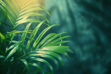 Poster - Aesthetically pleasing close-up banner with green palm, world's best winner,
