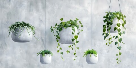 Wall Mural - String of Pearls and String of Hearts Watercolor Collection. Concept Watercolor Art, Plant Illustrations, Nature Inspired Designs