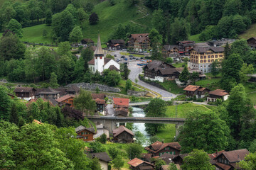 Wall Mural - Lauterbrunnen town