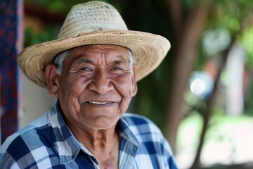 Elderly senior man smiling happy 