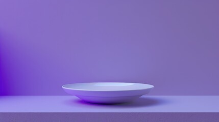 Poster - Image of vacant circular dish on purple backdrop