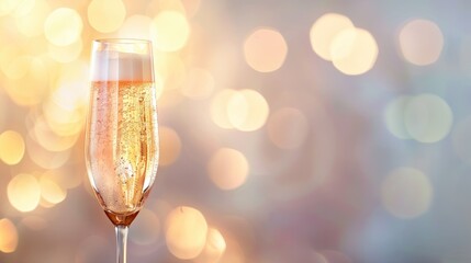 Poster - Champagne glass with blurred light background Text space