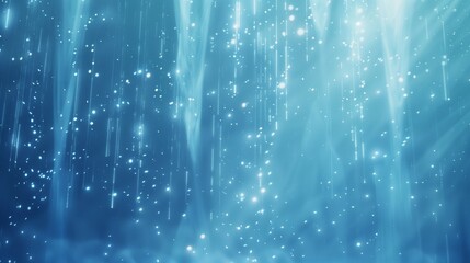 Wall Mural - Abstract image of radiant blue light beams with sparkling particles, creating a dynamic and vibrant scene.