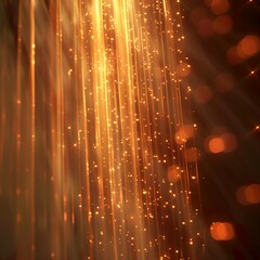 Wall Mural - Abstract image of vibrant orange light streaks with sparkling particles, creating a dynamic and energetic atmosphere.