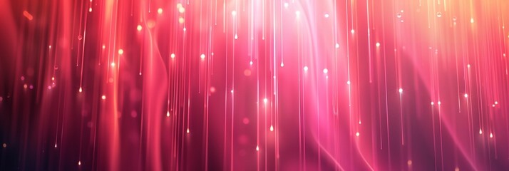 Wall Mural - Abstract image of radiant pink and red light streaks with sparkling particles, creating a dynamic and vibrant atmosphere.