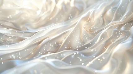 Sticker - Abstract image of ethereal white light streaks with sparkling particles, creating a soft and dreamy atmosphere.