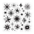 © Bibi Moriam Nayan - Hand-Drawn Stars on Clean White Background, Variety of Shapes and Sizes