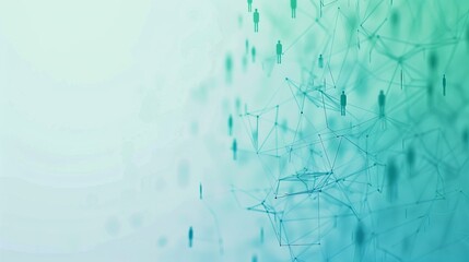 Wall Mural - abstract background with green and turquoise colors. geometric network design with connecting lines 