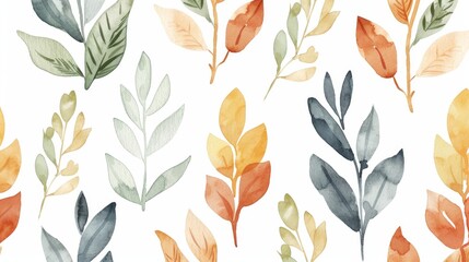 Wall Mural - EPS modern illustration of a seamless watercolor pattern. A hand drawn illustration isolated on pastel background.