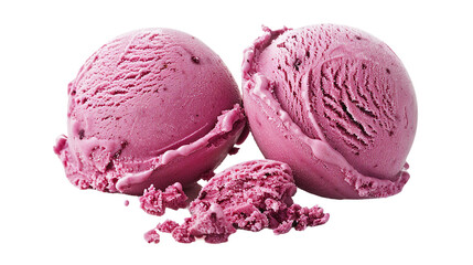 Fresh Plum Ice Cream Sherbet on Transparent Background for Summer Desserts, Delicious Fruit Sorbet for Gourmet Treats and Healthy Snacks