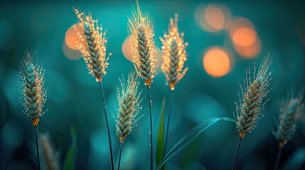 Poster - green wheat field HD 8K wallpaper Stock Photographic Image  