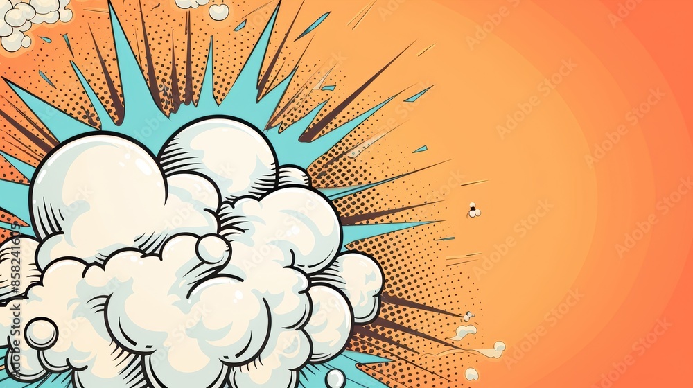 Comic book style explosion with blank space, superhero theme, vibrant ...