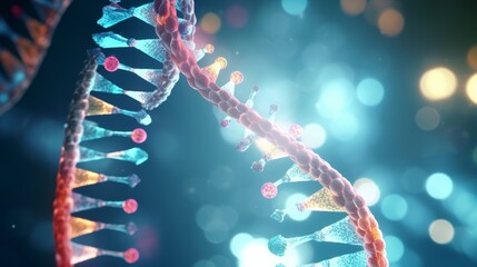 Poster - A captivating animation of a digital DNA molecule, its structure morphing into various medical challenges, highlighting the ongoing battle against diseases.
