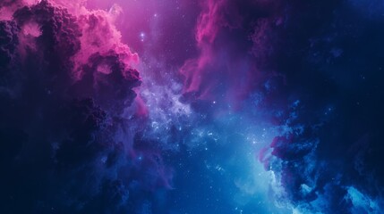 Detailed 3D rendering of a colorful space background with stars of a deep outer space nebula gas cloud