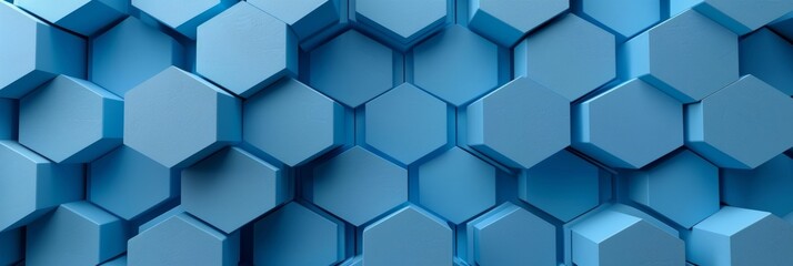 Wall Mural - Design with hexagons. Geometric abstract background with simple hexagonal elements. Design for medical, technology, or science applications.