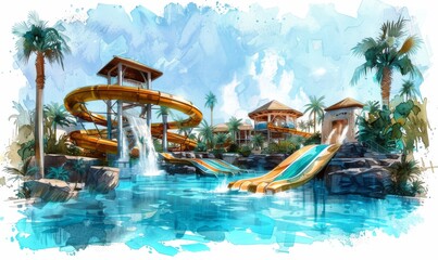 Wall Mural - paradise beach waterpark photos 