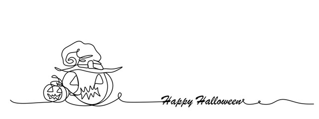 Wall Mural - happy halloween line art