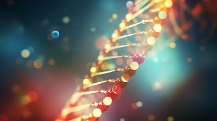 Poster - A dynamic animation of a digital DNA molecule, its structure interacting with genetic research tools, showcasing the power of science to unravel the mysteries of life.