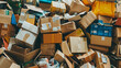 © Jan - Cardboard waste pile stacked on a landfill. Recycled paper or reuse concept