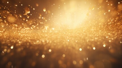 Leinwandbilder - A mesmerizing abstract background of delicate gold particles suspended in a dreamy atmosphere.