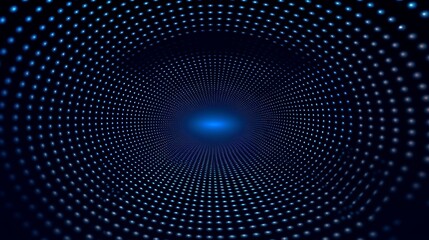 Fototapete - A mesmerizing animation of expanding and contracting circles, creating a hypnotic seamless grid on a dark blue background.