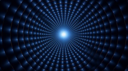 Fototapete - A mesmerizing animation of expanding and contracting circles, creating a hypnotic seamless grid on a dark blue background.
