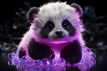 Sticker - Panda neon purple