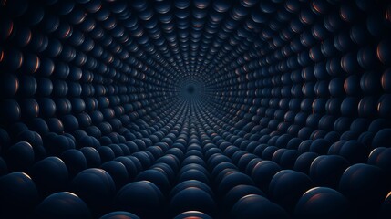 Fototapete - A mesmerizing optical illusion of circles that appear to float and dance in the air, creating a mesmerizing seamless grid on a dark blue background.