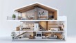 © Lamina - house's cross section. work from home ideas, life objectives, and furnishings that is utilized every day.