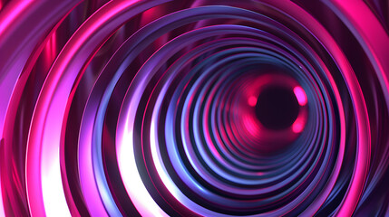 Wall Mural - abstract purple neon light circle lines background