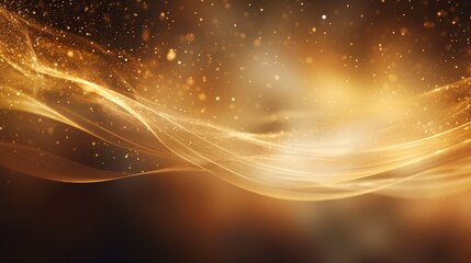 Leinwandbilder - A stunning abstract background with sparkling gold particles intermingling with wispy smoke trails.