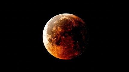 Wall Mural - a red moon is in the sky