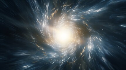 Poster - A wormhole, a theoretical tunnel connecting two different points in spacetime, depicted as a swirling vortex of light and energy.