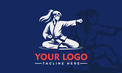 Sticker - Jiu-Jitsu Woman Vector Logo Embrace the Unwavering Spirit, Martial Arts Prowess, and Beauty of Jiu-Jitsu Women with the Enchanting Jiu-Jitsu Woman Vector Logo