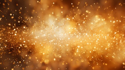 Fototapete - An otherworldly abstract background of shimmering gold particles pulsating with an ethereal glow.