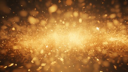 Leinwandbilder - An otherworldly abstract background of shimmering gold particles pulsating with an ethereal glow.