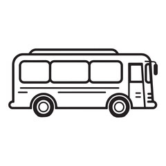 Wall Mural - Bus single line Icon vector design outline.